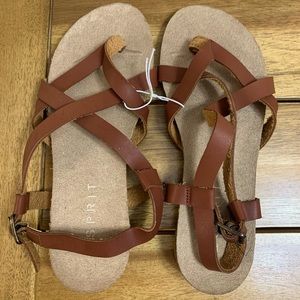 Gladiator Sandals Faux Brown Leather
